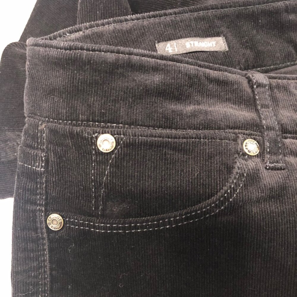 NWT Talbots The Flawless Five-Pocket Cord Straight-Leg Black Corduroy Pants 4 - Picture 8 of 13